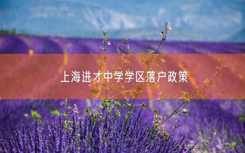 上海进才中学学区落户政策