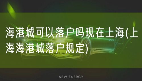海港城可以落户吗现在上海(上海海港城落户规定)