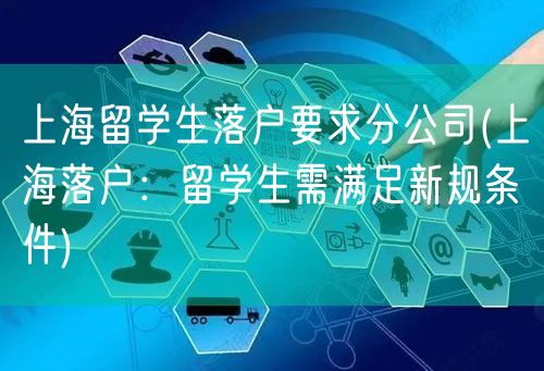 上海留学生落户要求分公司(上海落户：留学生需满足新规条件)