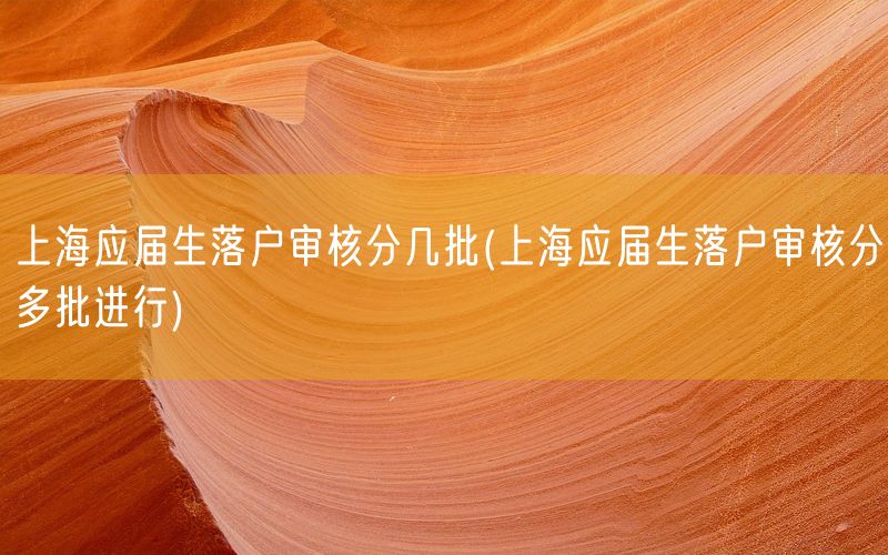 上海应届生落户审核分几批(上海应届生落户审核分多批进行)