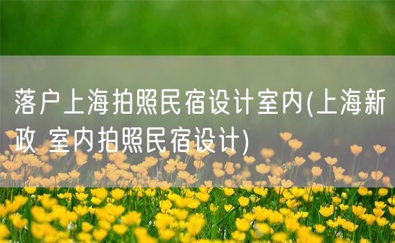 落户上海拍照民宿设计室内(上海新政 室内拍照民宿设计)