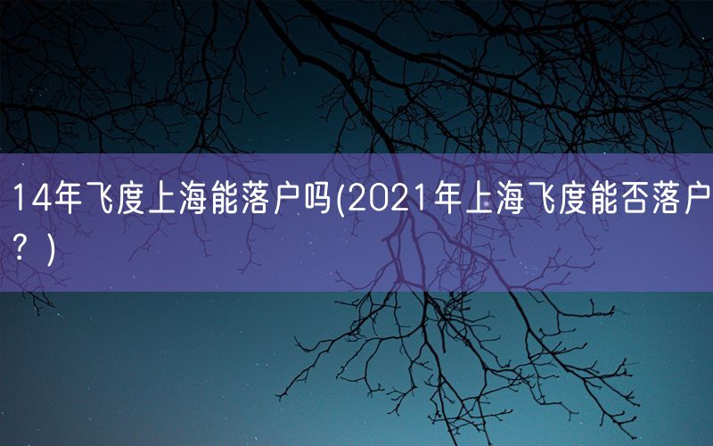14年飞度上海能落户吗(2021年上海飞度能否落户？)