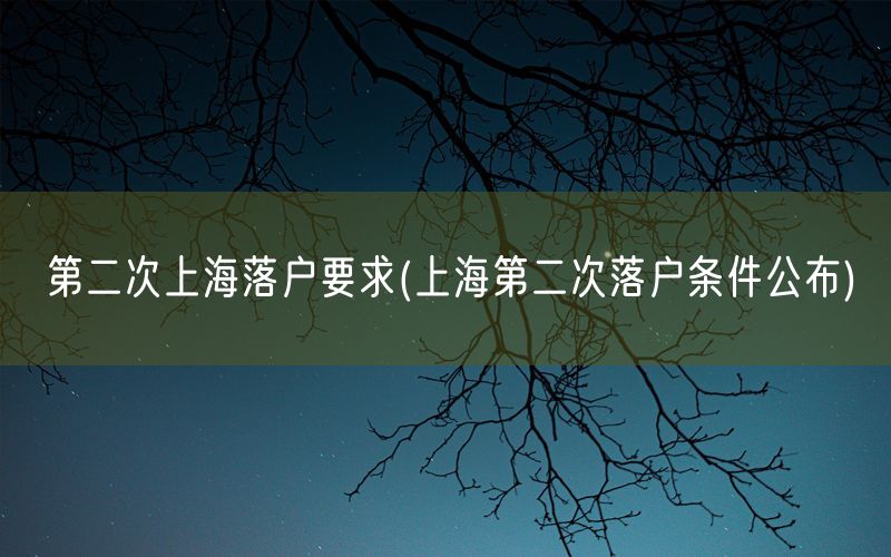 第二次上海落户要求(上海第二次落户条件公布)
