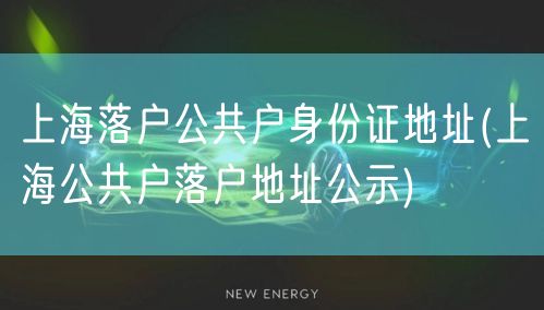 上海落户公共户身份证地址(上海公共户落户地址公示)