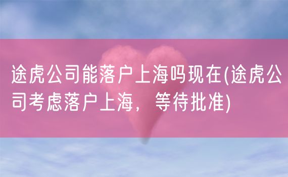 途虎公司能落户上海吗现在(途虎公司考虑落户上海，等待批准)