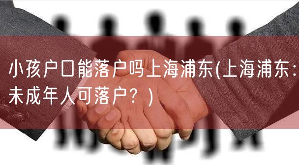 小孩户口能落户吗上海浦东(上海浦东：未成年人可落户？)