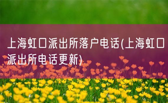 上海虹口派出所落户电话(上海虹口派出所电话更新)