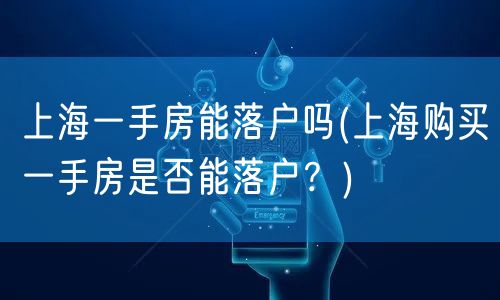上海一手房能落户吗(上海购买一手房是否能落户？)