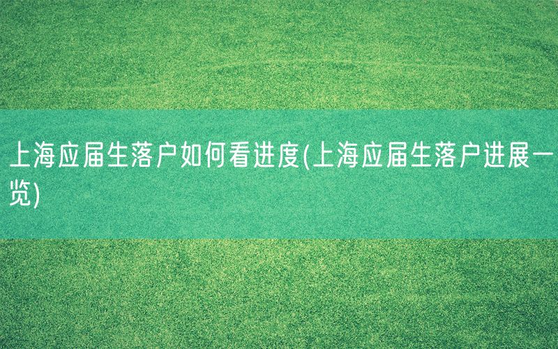上海应届生落户如何看进度(上海应届生落户进展一览)