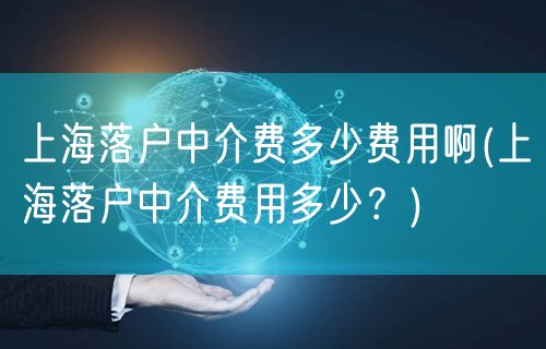 上海落户中介费多少费用啊(上海落户中介费用多少？)