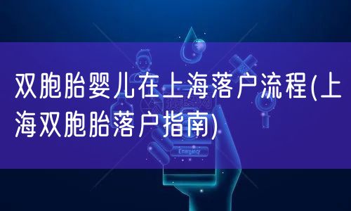 双胞胎婴儿在上海落户流程(上海双胞胎落户指南)