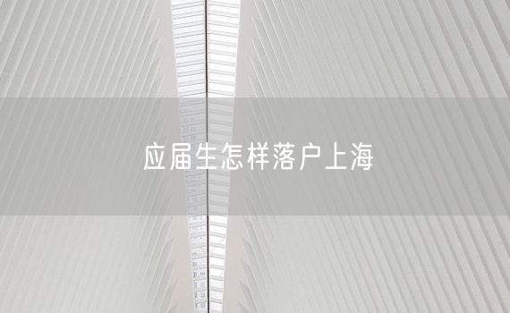 应届生怎样落户上海