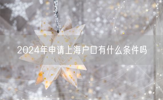 2024年申请上海户口有什么条件吗