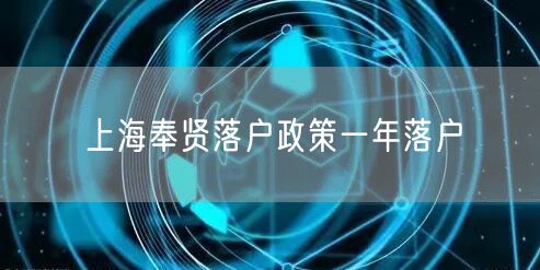 上海奉贤落户政策一年落户